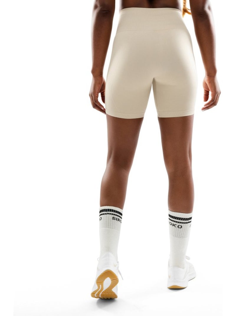 Mallas deportivas cortas sin costuras mujer fitness mujer dynamic Beige - Kiabi