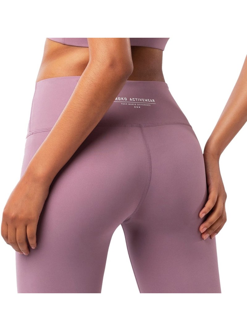 Mallas deportivas de talle medio fitness mujer luxe Malva - Kiabi
