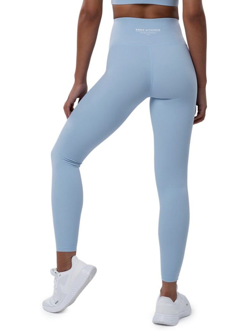 Mallas deportivas de talle medio fitness mujer shine Azul grisáceo - Kiabi