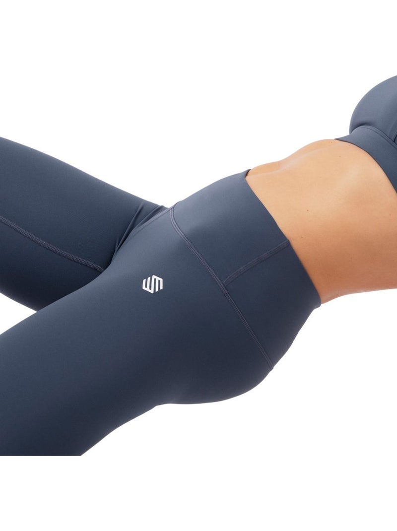 Mallas deportivas de talle medio fitness mujer striker Azul - Kiabi