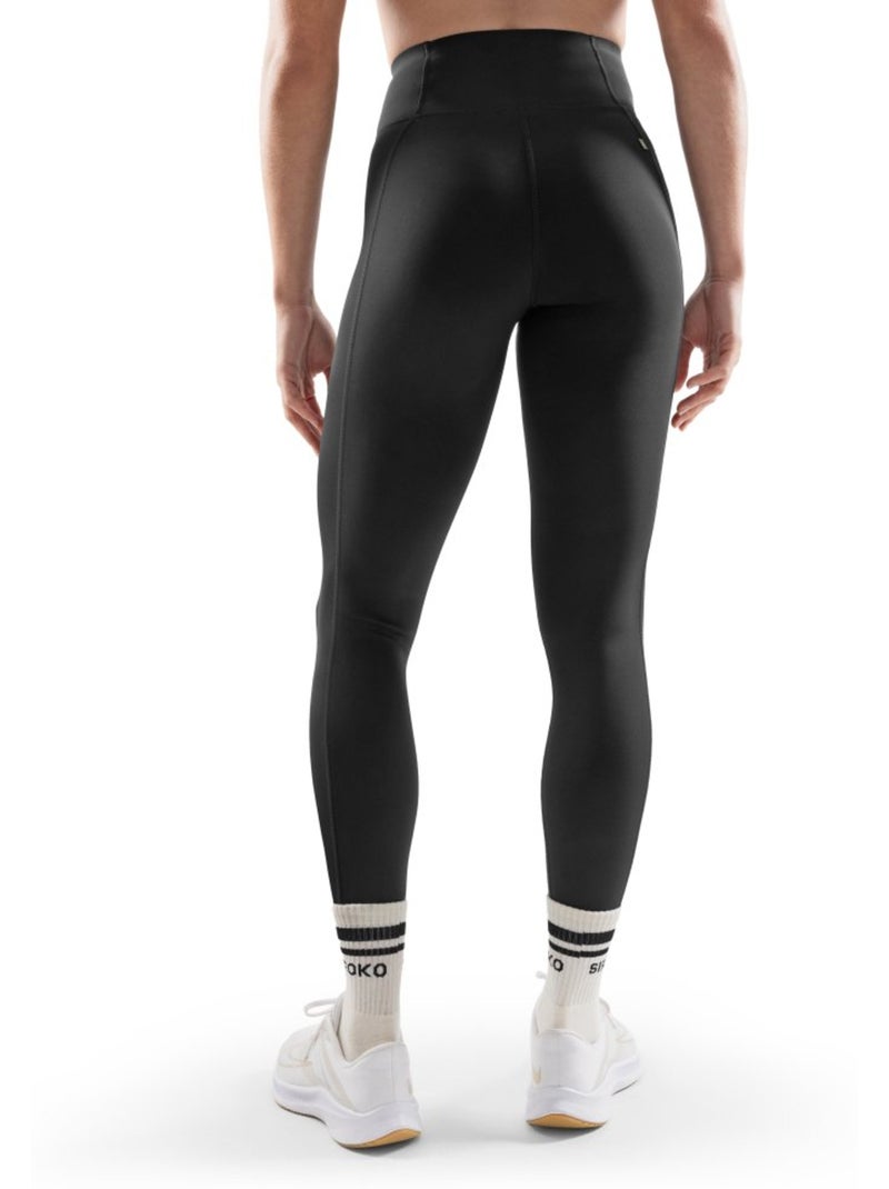 Mallas deportivas largas corte láser mujer fitness mujer combat Negro - Kiabi