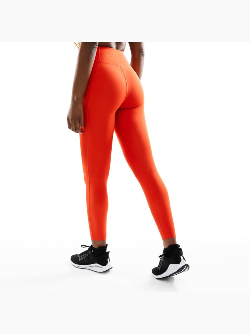 Mallas deportivas largas corte láser mujer fitness mujer pyro Rojo - Kiabi