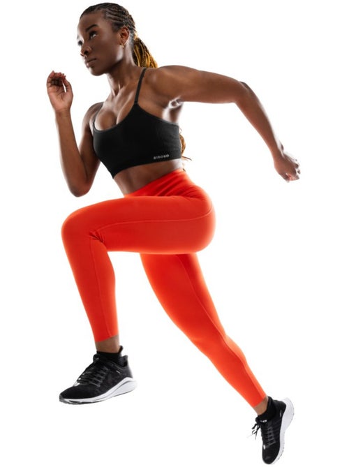 Mallas deportivas largas corte láser mujer fitness mujer pyro - Kiabi