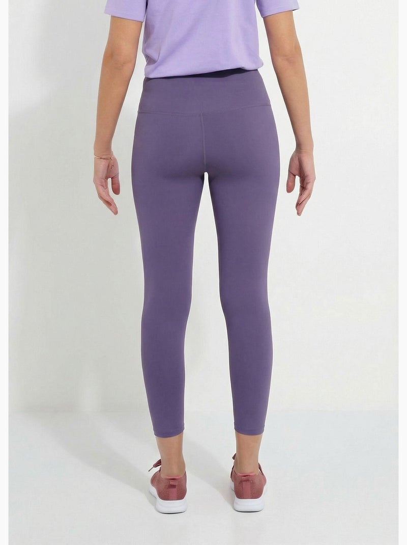 Mallas deportivas lisas de tiro alto - Afibel Malva - Kiabi