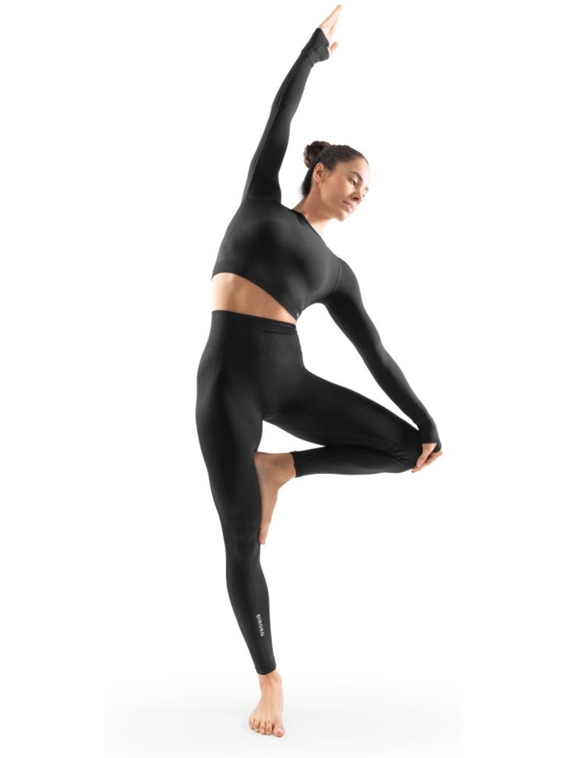 Mallas deportivas sin costuras mujer fitness mujer salem Negro - Kiabi