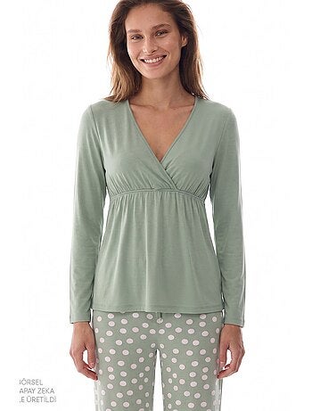 Mama conjunto de pijama de lunares y manga larga penti