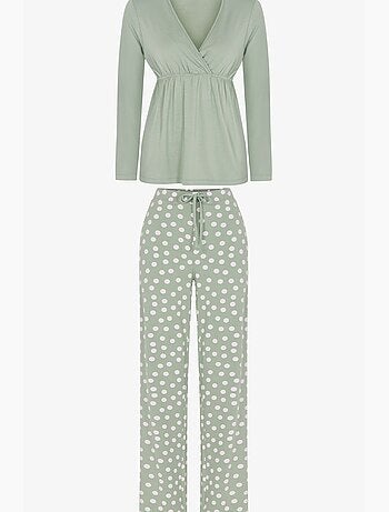Mama conjunto de pijama de lunares y manga larga penti