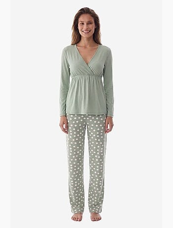 Mama conjunto de pijama de lunares y manga larga penti