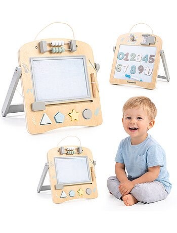 Mamabrum mini chevalet - pizarra educativa de madera 2 en 1 para niños