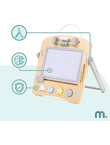 Mamabrum mini chevalet - pizarra educativa de madera 2 en 1 para niños