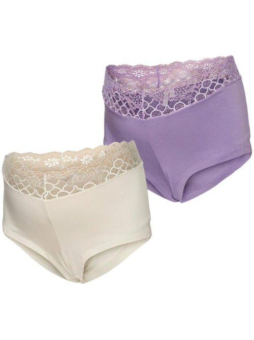 Mamalicious - Pack de 2 Braguitas Culotte de Premamá en de Modal - Kiabi Mamalicious - Pack de 2 Braguitas Culotte de Premamá en de Modal - Kiabi