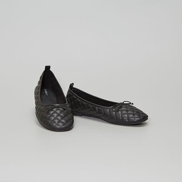 Manoletinas acolchadas de material sintético Mujer talla 34 a 48 - NEGRO -  Kiabi - 12,00€