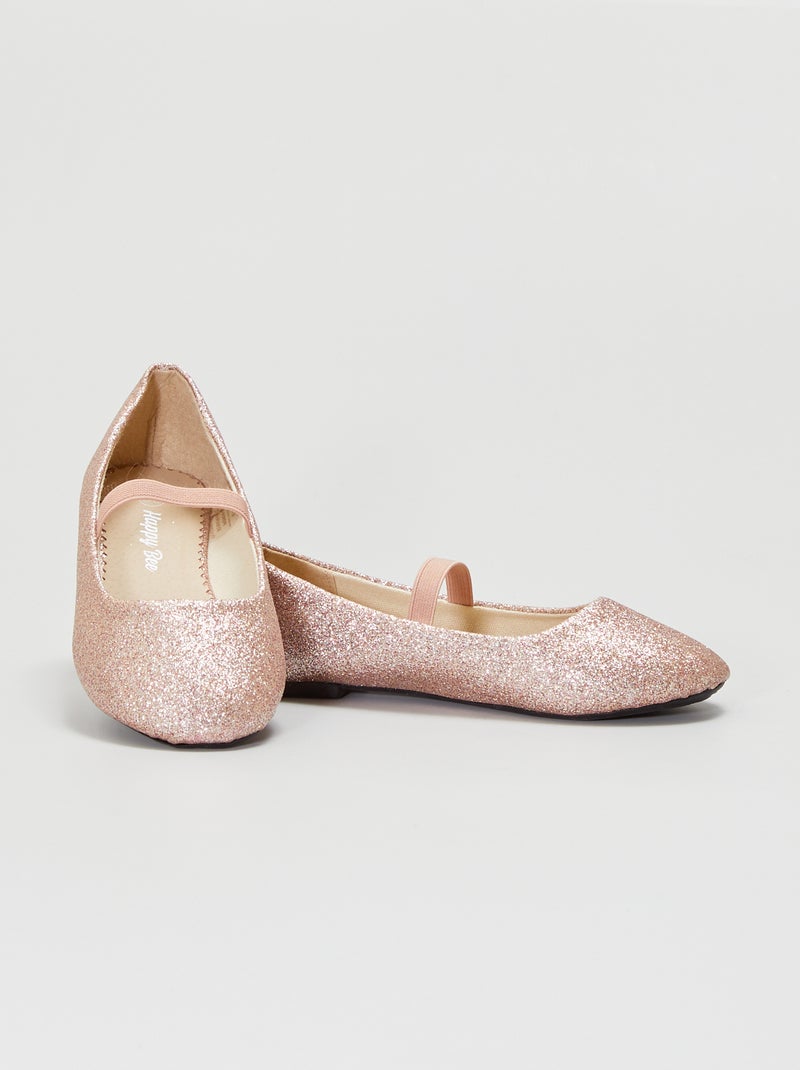 Manoletinas con brillos ROSA - Kiabi