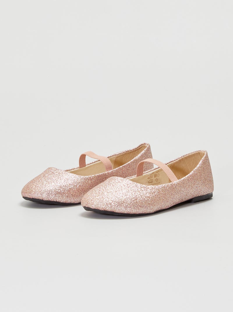Manoletinas con brillos ROSA - Kiabi