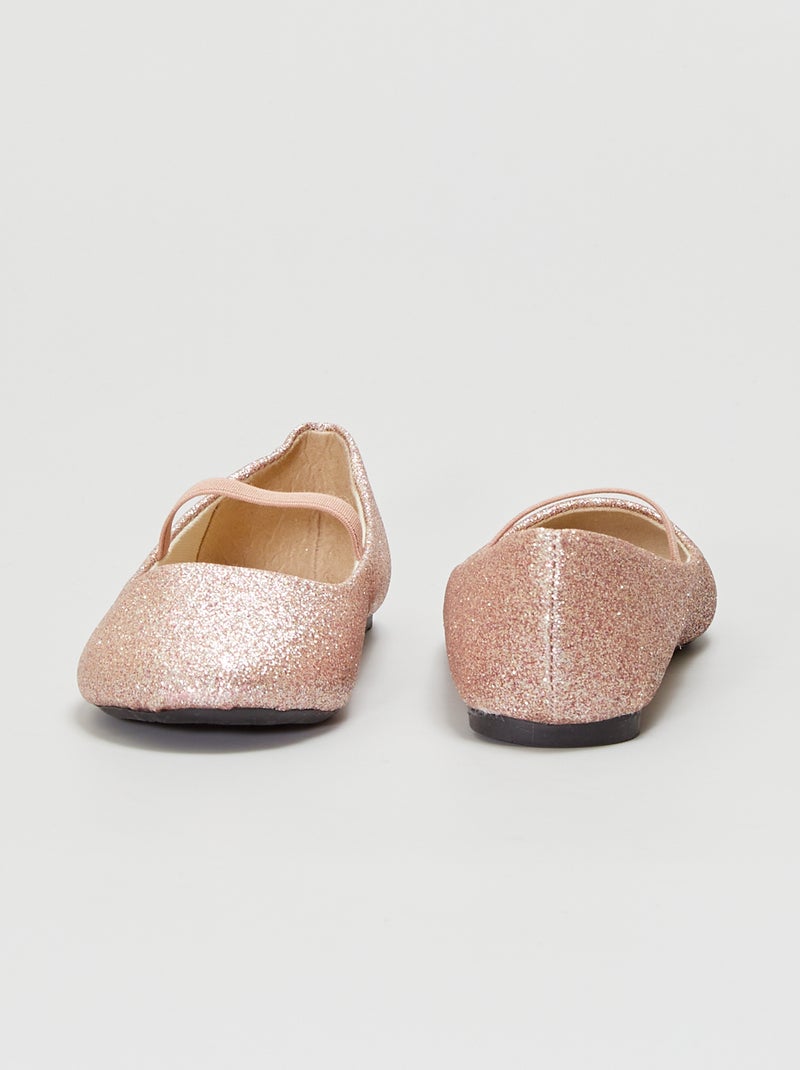 Manoletinas con brillos ROSA - Kiabi
