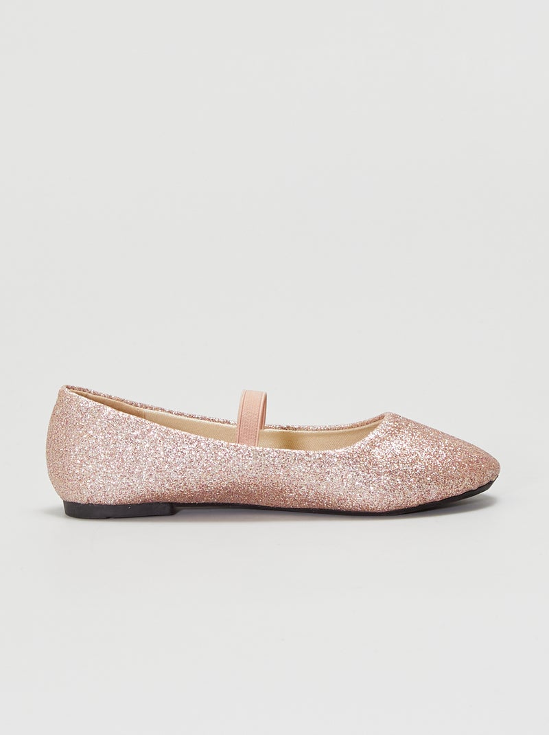Manoletinas con brillos ROSA - Kiabi