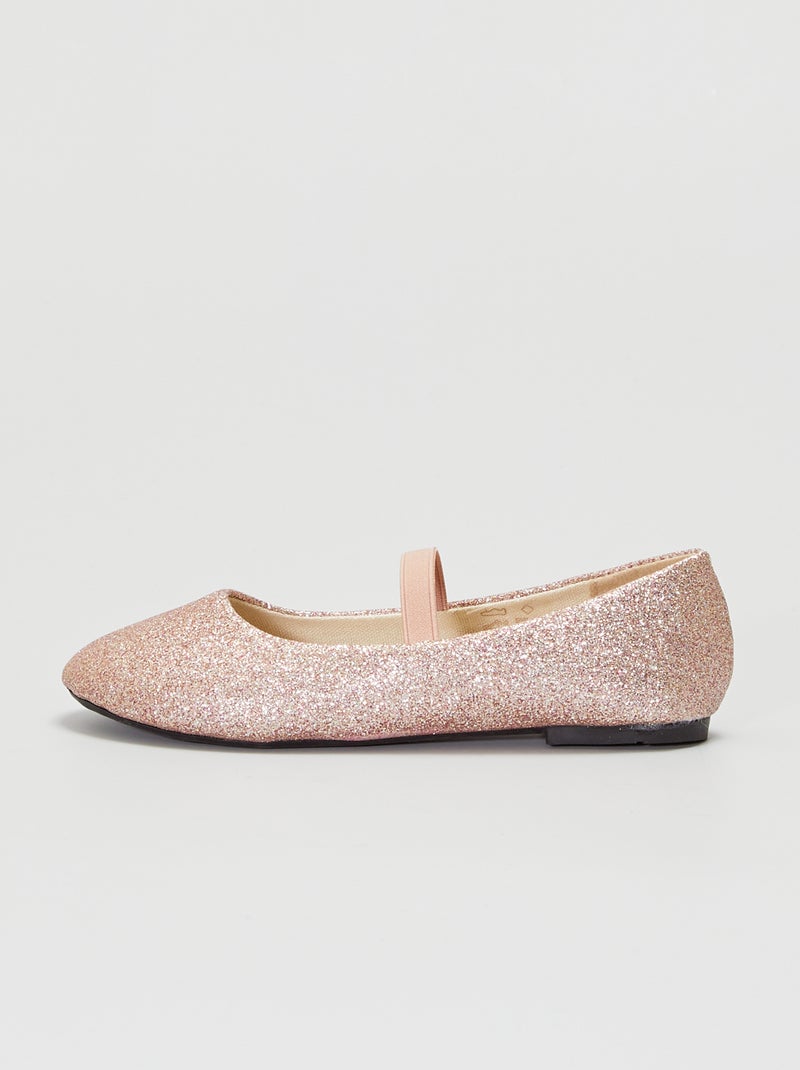 Manoletinas con brillos ROSA - Kiabi