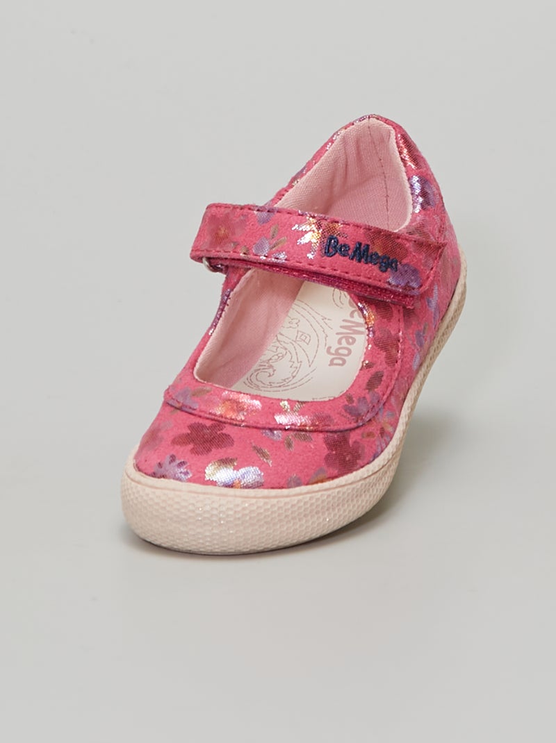 Manoletinas con velcro rosa - Kiabi