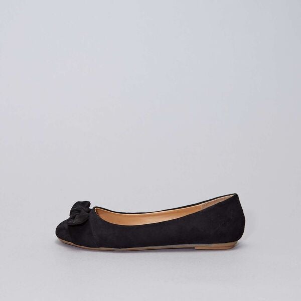 Manoletinas de antelina Mujer talla 34 a 48 - negro - Kiabi - 24,00€