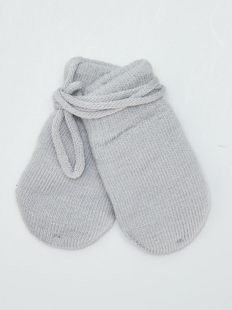Manoplas con tiras GRIS - Kiabi
