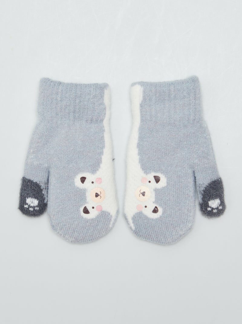 Manoplas de 'oso' con forro GRIS - Kiabi