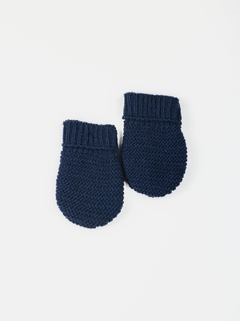 Manoplas de punto Azul marino - Kiabi