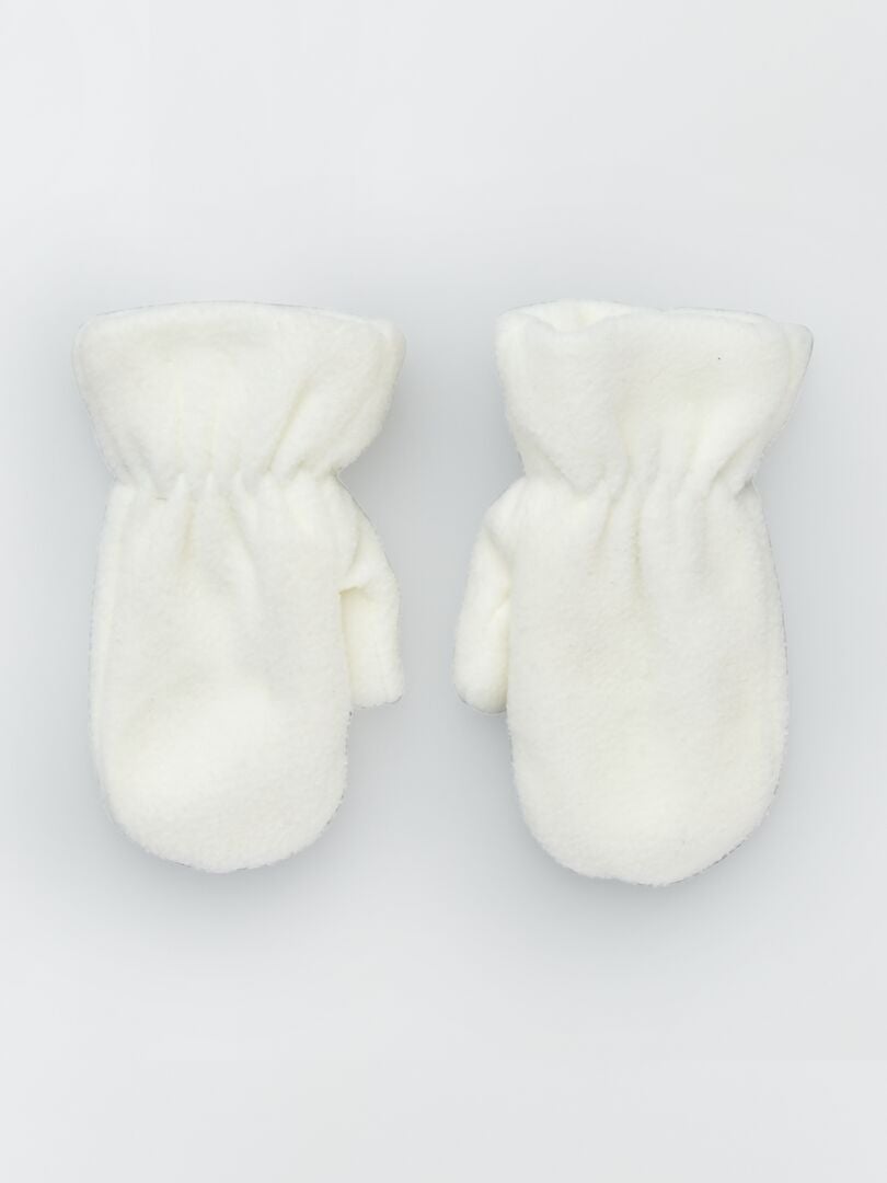 Manoplas de tejido polar Blanco - Kiabi