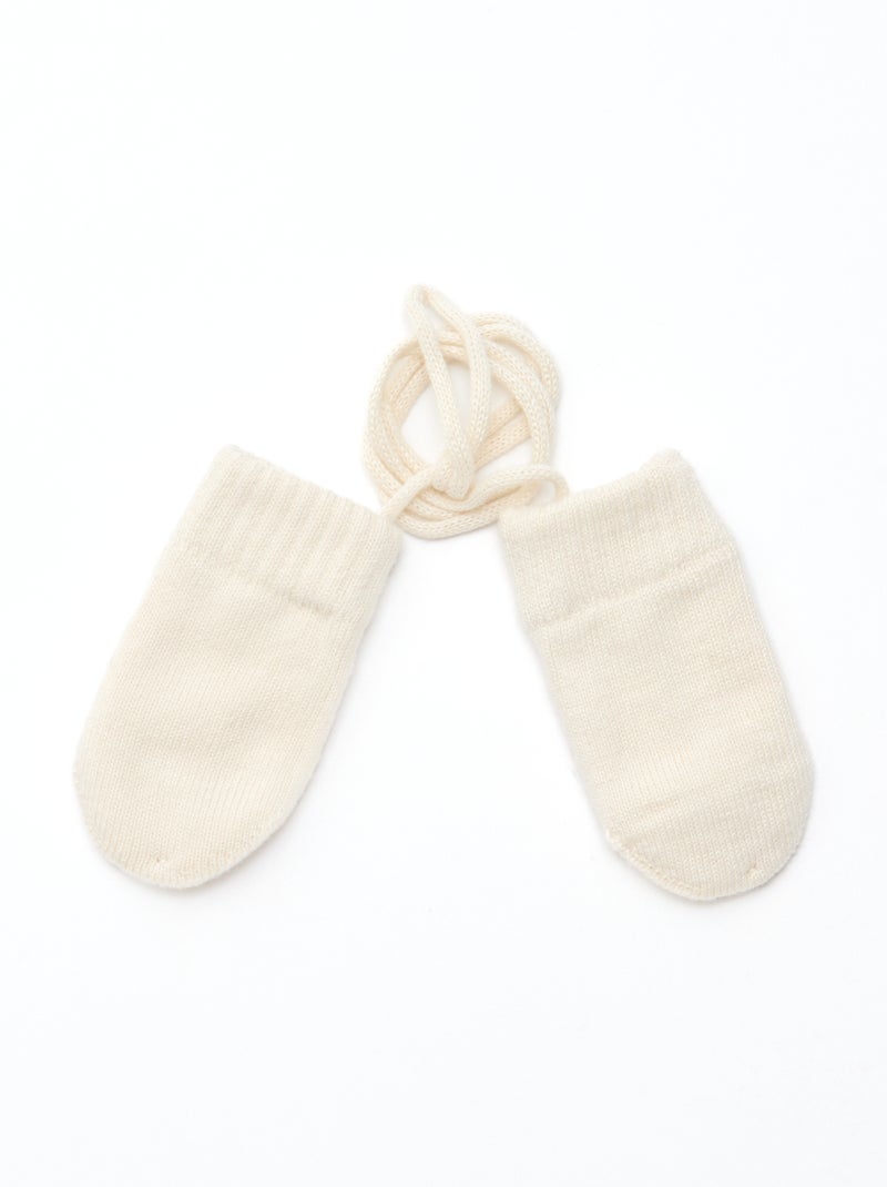 Manoplas polares de punto Beige - Kiabi