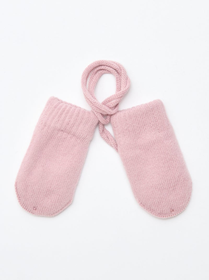 Manoplas polares de punto Rosa - Kiabi