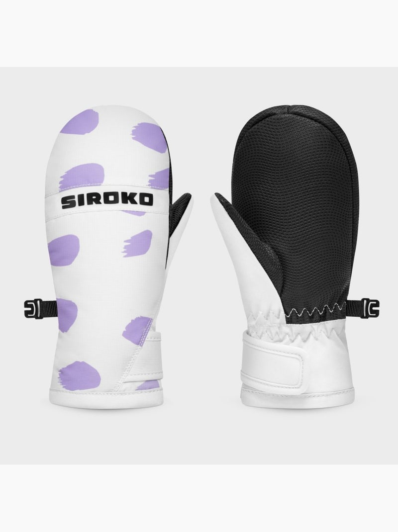 Manoplas térmicas esquí niños esquí y nieve niños y niñas polka dots Blanco - Kiabi