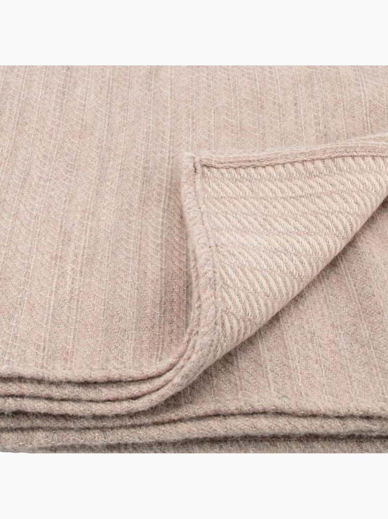 Manta 100% lana Beige concha - Kiabi