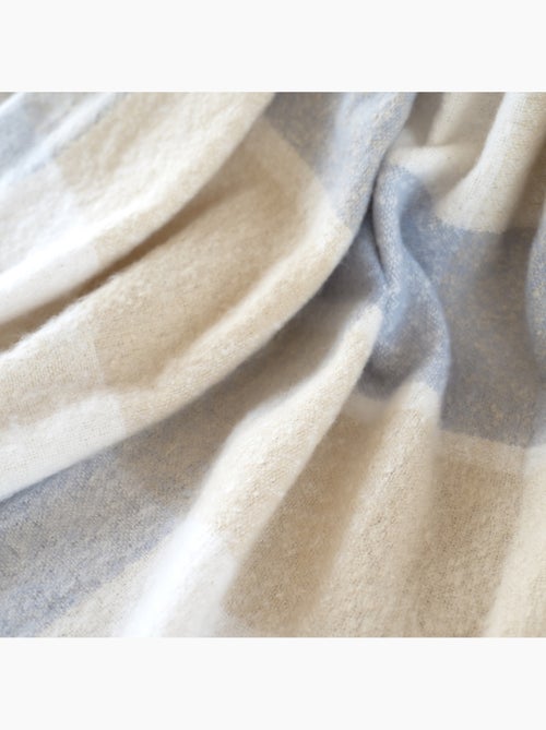 Manta a cuadros con aspecto de mohair y flecos - Kiabi
