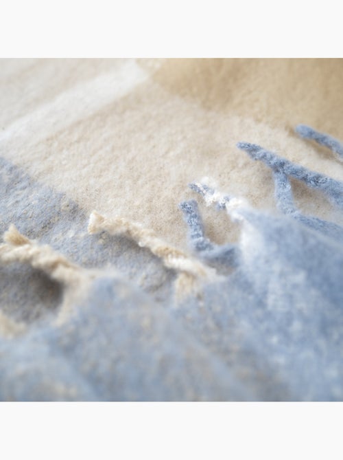Manta a cuadros con aspecto de mohair y flecos - Kiabi