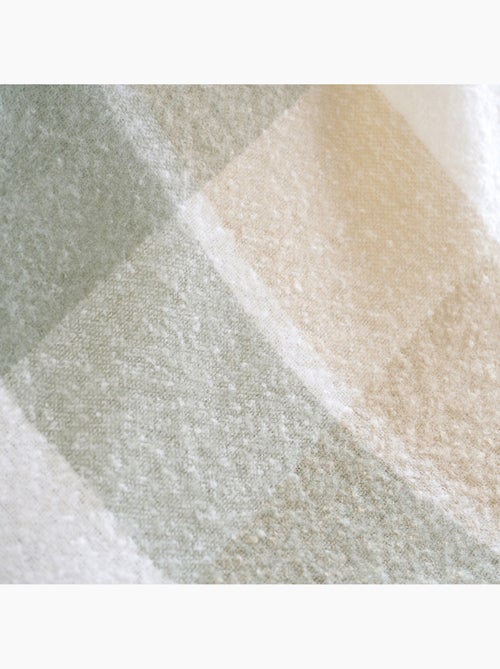 Manta a cuadros con aspecto de mohair y flecos - Kiabi