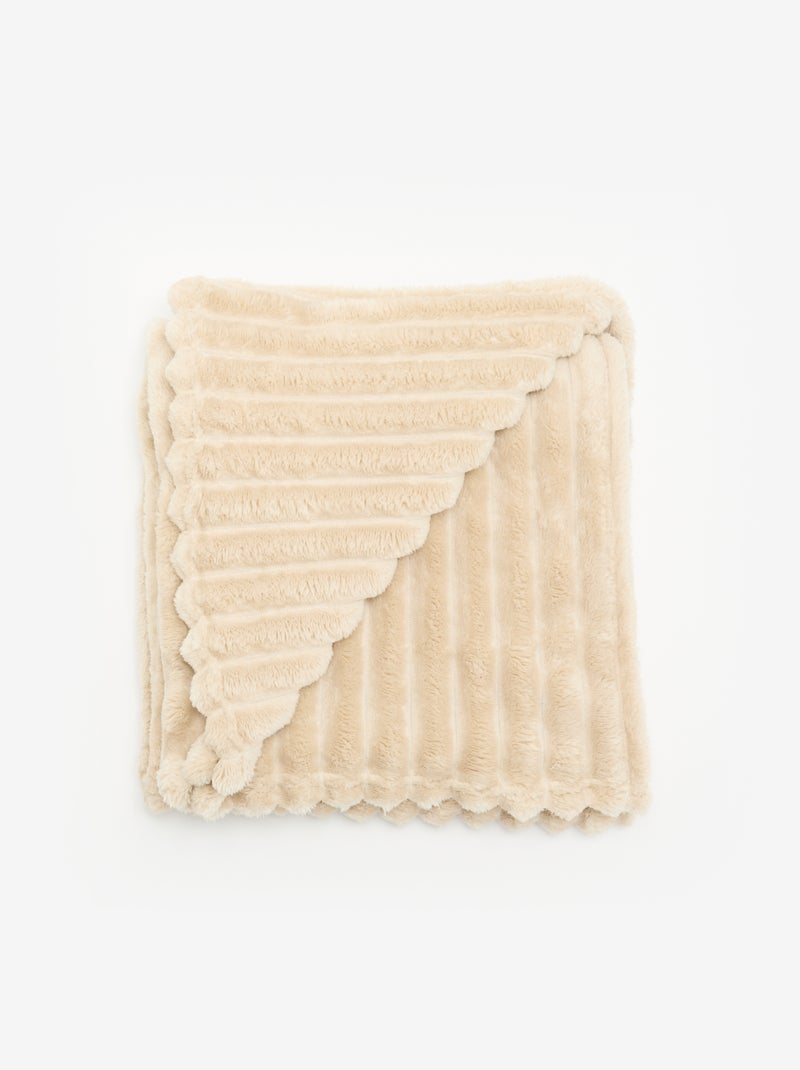 Manta acanalada Beige - Kiabi