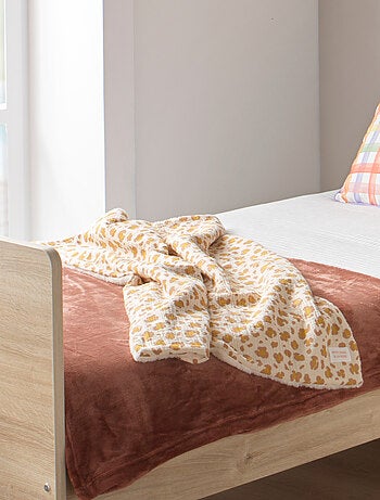 Manta bebé leopardo – Gasa de algodón y polar - SAUTHON