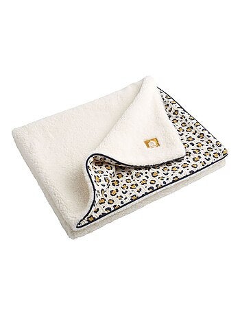 Manta bebé leopardo – Gasa de algodón y polar - SAUTHON