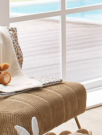 Manta bebé leopardo – Gasa de algodón y polar - SAUTHON