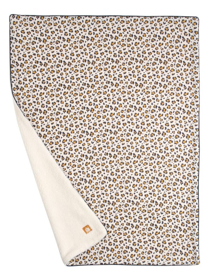 Manta bebé leopardo – Gasa de algodón y polar - SAUTHON Negro Crudo - Kiabi