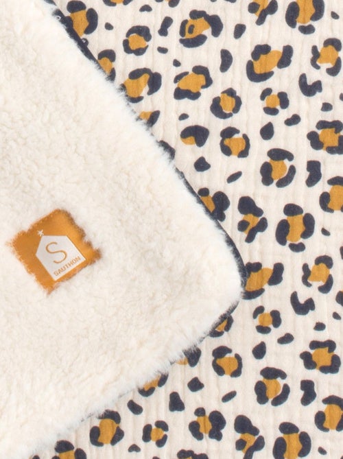 Manta bebé leopardo – Gasa de algodón y polar - SAUTHON - Kiabi