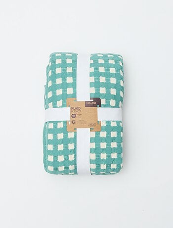 Manta bicolor con diseño gofrado (180 x 200 cm)