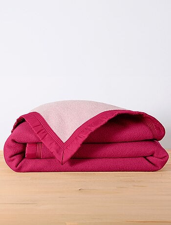 Manta bicolor de pura lana 600 g/m²