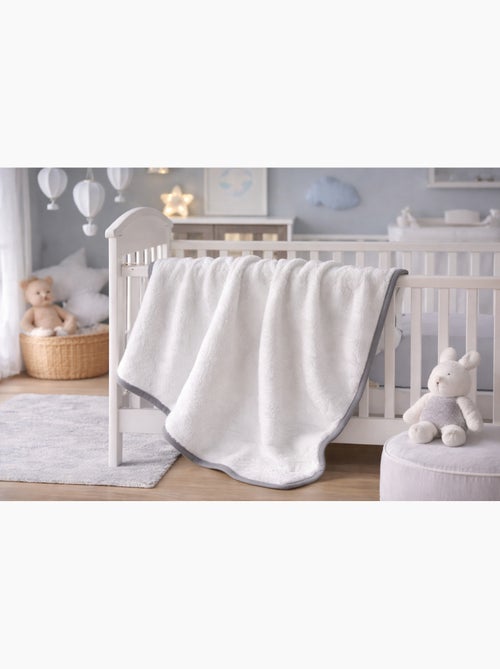 Manta blanca lisa para bebé - Kiabi Manta blanca lisa para bebé - Kiabi