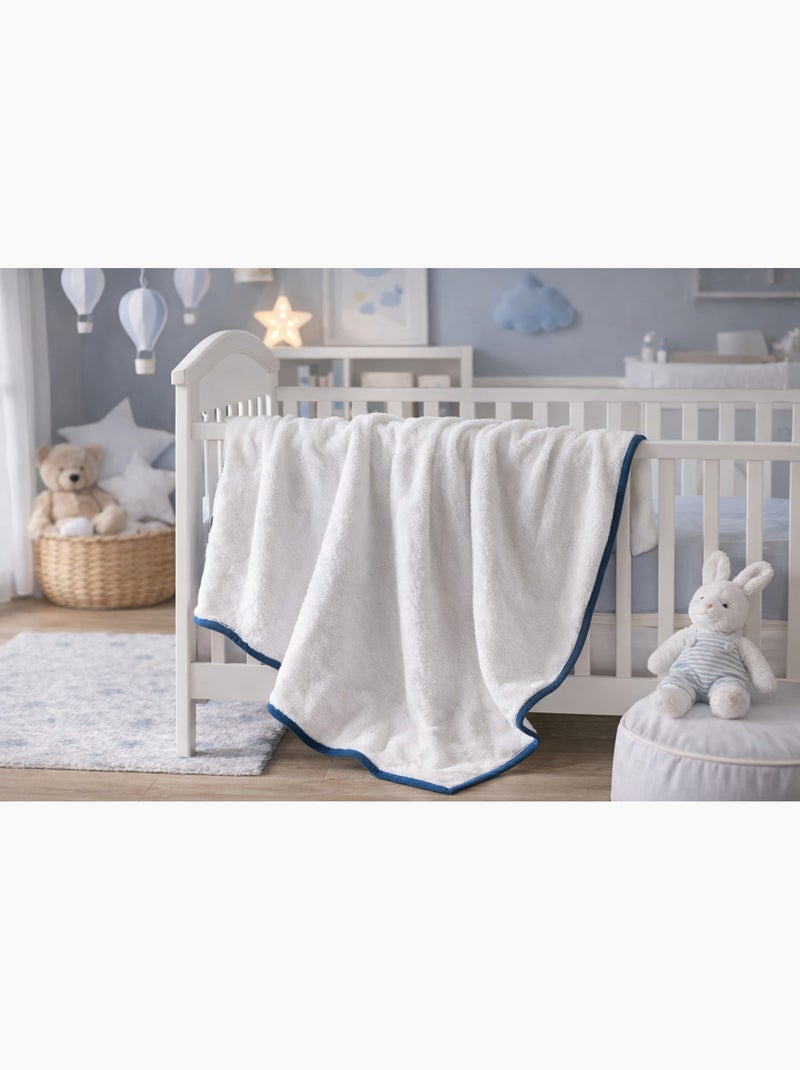 Manta blanca lisa para bebé Azul - Kiabi