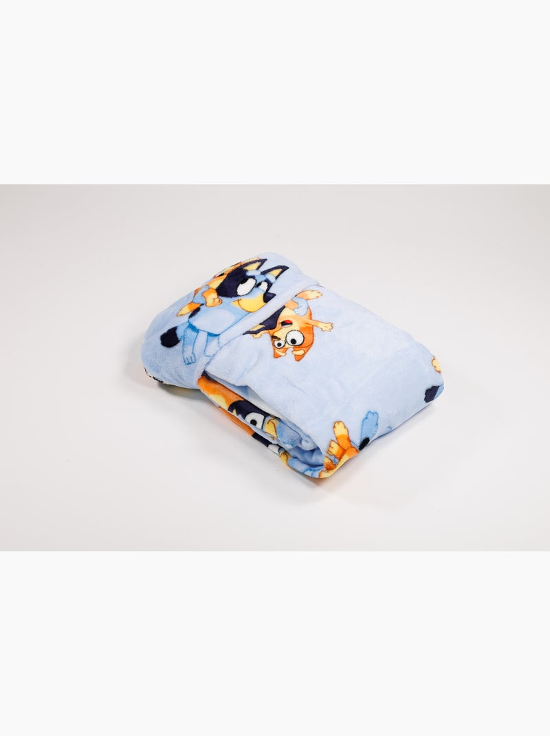 Manta con Capucha Franela Bluey & Bingo 120x150cm – All-Over – 100% Poliéster – Licencia Oficial Negro Negro Azul - Kiabi