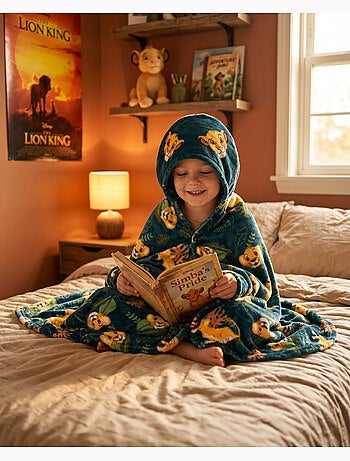 Manta con Capucha Franela El Rey León Simba 120x150cm – Suave y Cálida – Licencia Oficial Disney