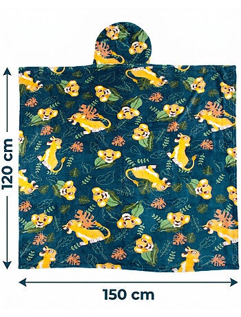Manta con Capucha Franela El Rey León Simba 120x150cm – Suave y Cálida – Licencia Oficial Disney