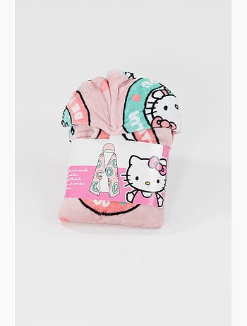 Manta con Capucha Franela Hello Kitty Club 120x150cm – Suave y Cálida – Licencia Oficial
