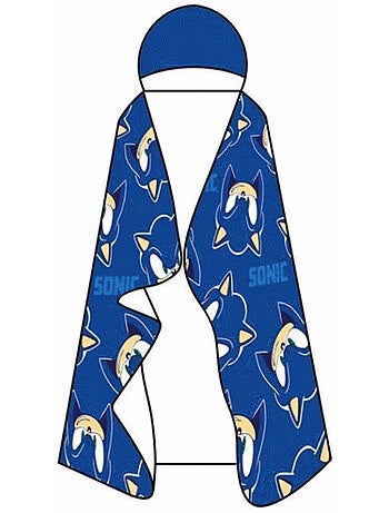 Manta con Capucha Franela Sonic the Hedgehog 120x150cm – Suave y Cálida – Licencia Oficial SEGA
