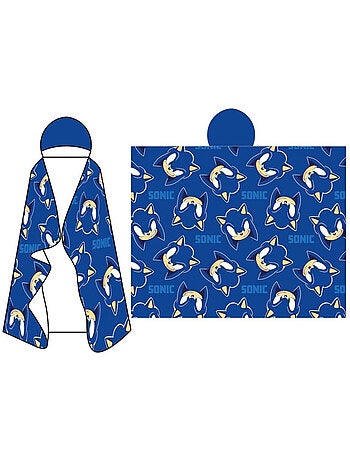 Manta con Capucha Franela Sonic the Hedgehog 120x150cm – Suave y Cálida – Licencia Oficial SEGA